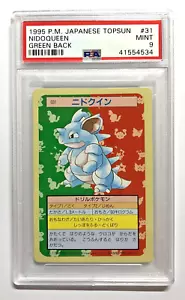 Pokemon PSA 9 Como Nuevo 1995 NIDOQUEEN Topsun Espalda Verde Promoción Japonesa #31 - Imagen 1 de 2