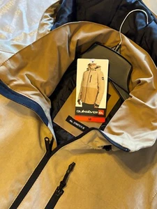 Quiksilver ,Men's Ski Jacket, Water Resistant, Adjustable Hood,Tan,Size   M - Picture 1 of 4