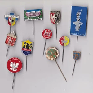 Vintage POLAND pins badges Coat of Arms Buildings Theater - Picture 1 of 134
