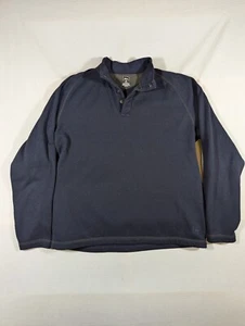 REI Sweatshirt Men's Medium 1/4 Snap Pullover Fleece Lined Outdoor Causal Blue - Picture 1 of 9