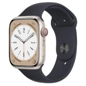 Apple Watch Series 8 45mm - GPS + Cell - Starlight - Midnight Sports Band - Picture 1 of 3