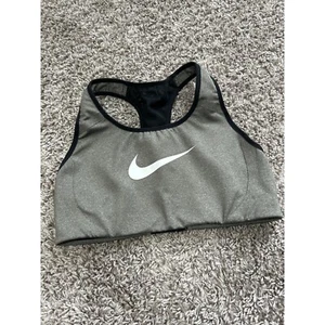 Nike Sport BH Damen Small Racerback Grau Schwarz Mesh Stretch Dri-Fit - Bild 1 von 6