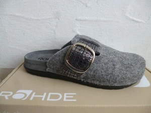 Rohde Women's Slipper Slippers House Shoe Clogs Felt Grey - Picture 1 of 7