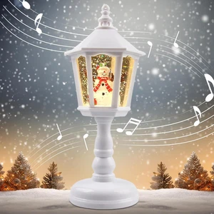 Lanterna Di Natale a Globo Di Neve Con Musica, Retrò Globo Di Neve Natalizio Orn - Foto 1 di 12