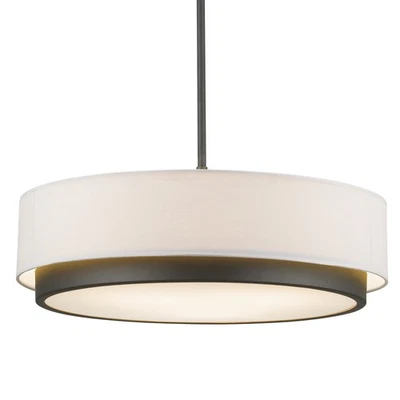 Colgante Z-Lite 196-22 Bronce Jade 3 Luces con Tono de Tela Blanca Foto 1 de 2