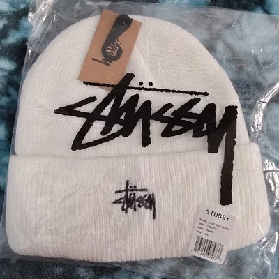 NWT Stussy Basic Cuff Beanie Hat White OS - Image 1 of 4