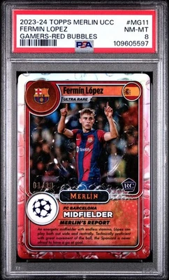2023-24 Topps Merlin UCC Merlin's Gamers #MG11 Fermin Lopez Red Bubbles 01/10 RC - Image 1 of 2