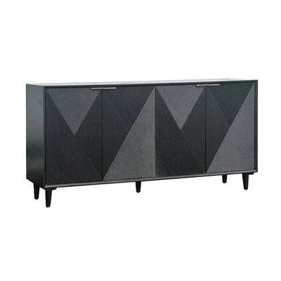 Glenhaven Four-Door Sideboard (Black) - Black - Contemporary - Image 1 of 3