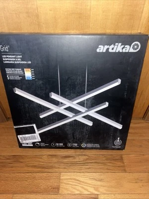 Artika Grid 30-Watt Integrated LED Black Light Hanging Pendant Light Chandelier - Изображение 1 из 2