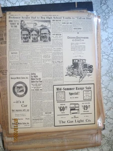 Scopes Monkey Trial of the Century Newspaper 7/14-10 PROFESSOR SCOPES BEG SCHOOL - Picture 1 of 1