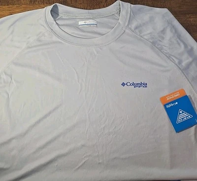 NWT Men's Columbia PFG Tackle Long Sleeve Shirt Gray Omni-Shade UPF 50 Size XLT - Image 1 of 4