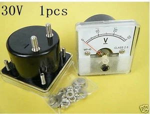 1pcs Voltmeter Analogue Analog DC 0V-30V Meter Class-2.5 MP-45 45mmx45mm ,DC30V - Picture 1 of 1