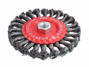 SATRA Twist Knot Flat Wheel Wire Brush 125mm For Angle Grinder M14 - Picture 1 of 4