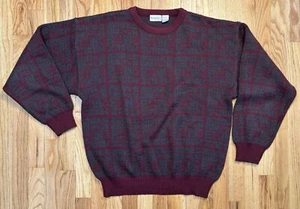 Boundary Waters Knit Sweater Men's XL Burgundy Gray Geometric - Picture 1 of 7