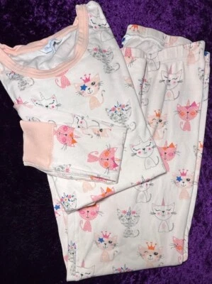 Juego de pijama The Company Store rosa gatos mujer ropa de dormir mediana gatito pijamas Foto 1 de 4