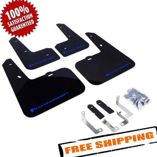 Rally Armor MF24-UR-BLK/BL Black/Blue UR Mud Flaps for 12-18 Hyundai Veloster Foto 1 de 4