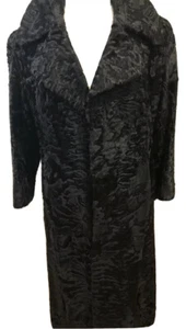 GENUINE Men Black Swakara Broadtail Fur COAT Sz.S (38) n.533 - Picture 1 of 7