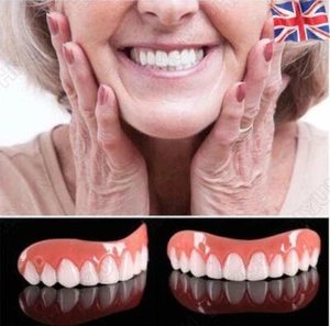 2 pezzi in silicone superiore inferiore denti finti faccette dentali protesi per - Foto 1 di 8