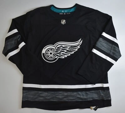 Camiseta de hóquei Adidas Parley Detroit Red Wings NHL tamanho 60 (1388H) preta - Imagem 1 de 4