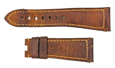 Auténtica correa de reloj Officine Panerai Italia marrón becerro 26/20 mm, 75+116 mm OEM Foto 1 de 2