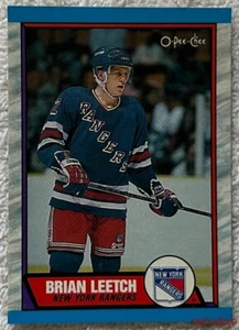 1989-90 O-Pee-Chee Brian Leetch #136 novato New York Rangers radiocontrol - Imagen 1 de 2