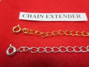 10 INCH SET OF 14 KT GOLD & SILVER PLATED 4MM NECKLACE EXTENDERS W/ SPRING RING - Picture 1 of 2