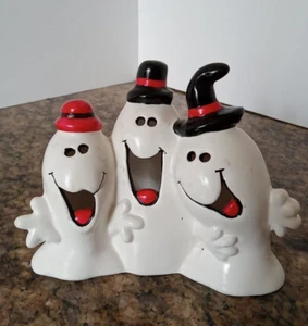Vtg Pacific Rim Ceramic 3 Ghost Light Halloween, 1991 No Light included - Picture 1 of 6