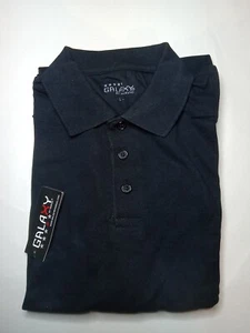 GALAXY BY HARVIC MEN'S LONG SLEEVE POLO SHIRT SIZE L BLACK - Picture 1 of 9