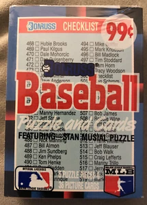 1988 Donruss Baseball Card Cello Pack Checklist (Top) Jimmy Key Blue Jays (Back) - Picture 1 of 2