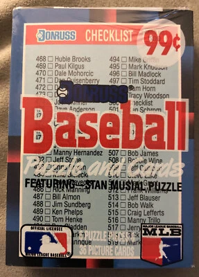 1988 Donruss Baseball Card Cello Pack Checklist (Top) Jimmy Key Blue Jays (Back) - Image 1 of 2