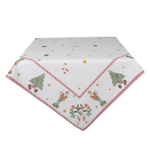 Weihnachtstischdecke Tischdecke Nussknacker ZuckerstangeNistelzweig 100 x 100 cm - Bild 1 von 5