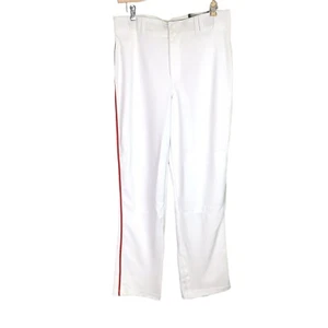 Champro Triple Crown Mens L Piped Baseball Pant White Red BP91UA Open Bottom NEW - Picture 1 of 6