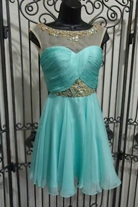 G2219 ALYCE 110655 SZ 8 $159 WATER COCKTAIL BEADED FORMAL DRESS GOWN - Picture 1 of 7