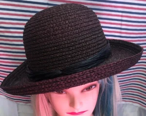 Filippo Catarzi Made In Italy 100% Raphia 2 1/4" Brim Women Hat - Picture 1 of 8