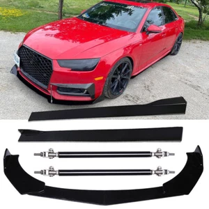 Para Audi A4 A5 A6 A7 S3 S4 divisor de labios delantero + faldas laterales + puntales - Imagen 1 de 12