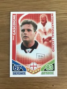 Paul Gascoigne ENGLAND INTERNATIONAL LEGEND Match Attax World Cup 2010 - Picture 1 of 2