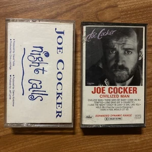 Rare Vintage Joe Cocker Cassette Tape Lot Night Calls Promo Civilized Man Tested - Picture 1 of 9