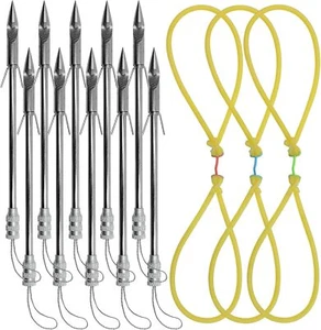 5 Pcs Bowfishing Slingshot Fishing Darts Bands Hunting Arrow Tips Arrowheads - Picture 1 of 22