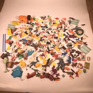 Vintage Toy Lot Animals Plastic Hong Kong Blue Box Marx Disney Circus 1950/60/70 - Picture 1 of 17