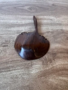 Holz Stachelrochen Handarbeit Vintage Wohndeko Tribal Boho rustikal 5 1/2 Zoll - Bild 1 von 7