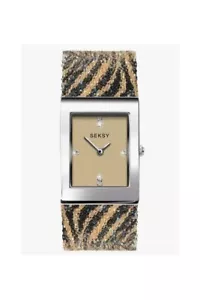 Seksy Rocks Ladies Watch Zebra Tiger Glitter Strap 2852 - Picture 1 of 4