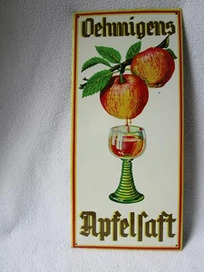 altes seltenes Blechschild Oehmigens Apfelsaft 34,5x16cm 70/80er schönes Motiv - Bild 1 von 6