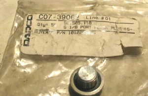 NUEVO EN CAJA DADCO 90.505.110 G1/8 JUNTA TÓRICA CARA TAPÓN DE SELLADO DE ALTA PRESIÓN ACCESORIO DE ACERO P7902 - Imagen 1 de 4