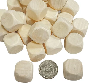 100 Pack Wooden Dice Unfinished Wood Cube Small Blank Square Blocks for Crafts ( - Picture 1 of 2