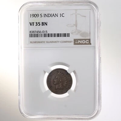1909 S Indian Head 1C NGC Certified VF 35 BN - Image 1 of 2