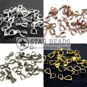 20 X CIONDOLO IN OTTONE PINCH BAIL REPERTI 10MM - SCEGLI COLORE - Foto 1 di 5
