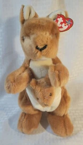 TY Beanie Buddy POUCH the Kangaroo Toy Plush Animal With Joey In Pouch - Picture 1 of 4