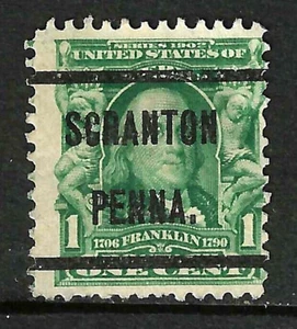 Sc #300 Negrita SCRANTON PENNA Precancelación 1901 Regular 1 Centavo Franklin EE. UU. 81E81 - Imagen 1 de 2