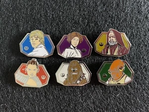 DISNEY HIDDEN MICKEY 2023 STAR WARS HEROES LUKE LEIA CHEWBACCA ACKBAR SET 6 PINS - Picture 1 of 2