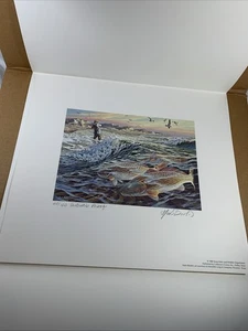 Estampilla e impresión de agua salada de Texas 1988 por Herb Booth - Redfish and Angler 20/100 - Imagen 1 de 13